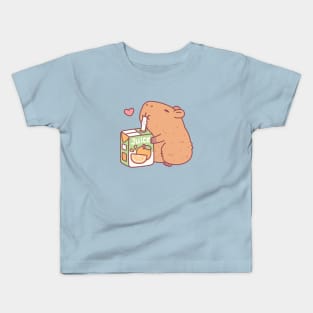 Cute Capybara Loves Orange Juice Kids T-Shirt